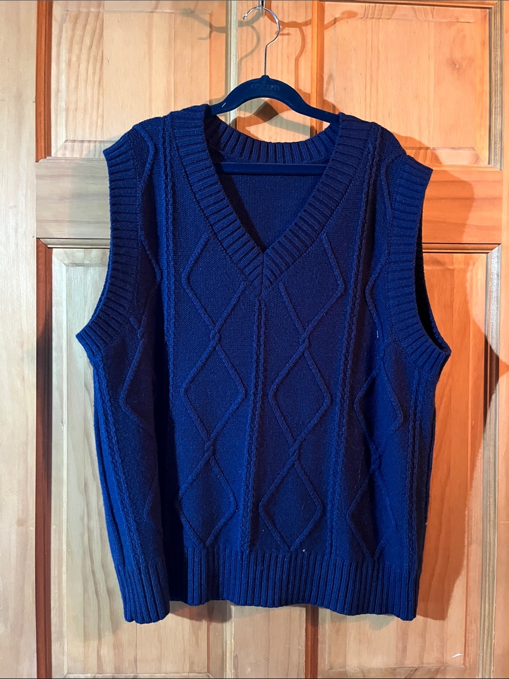 SHEIN Women’s Navy Cable-Knit V-Neck Sweater Vest